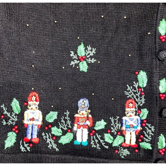 B.P Design Christmas Cardigan Sweater Button Up Stitch Womens Nutcracker X-LARGE - Picture 6 of 16